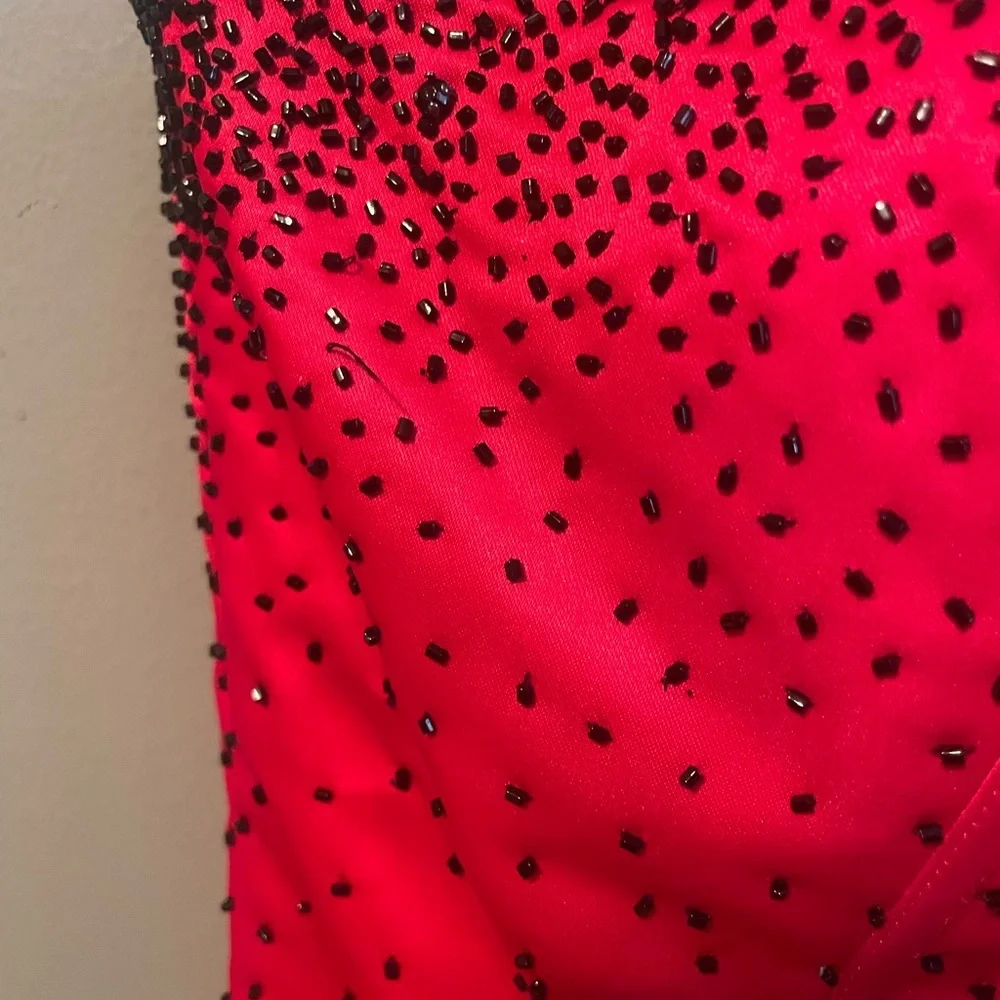 Adagio Bella Elegant Red Beaded Corset Top - Picture 4 of 6